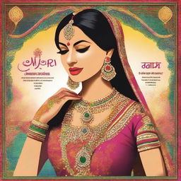 Create a vibrant Bollywood movie style poster featuring a bride getting ready for her marriage