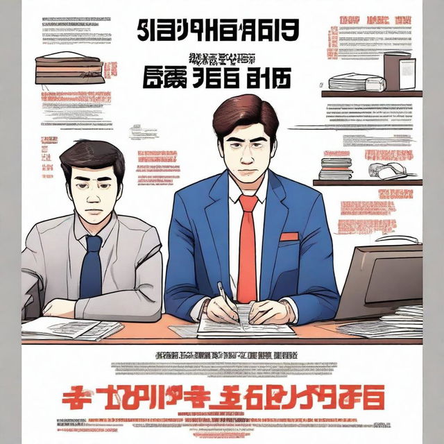 A captivating poster for a short drama series titled 'The Overtime Maniac Meets the Slacker King'