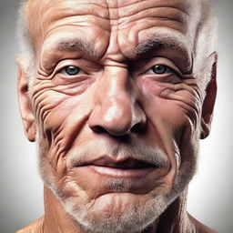 A detailed and realistic portrait of a human face, showcasing intricate facial features, expressions, and emotions