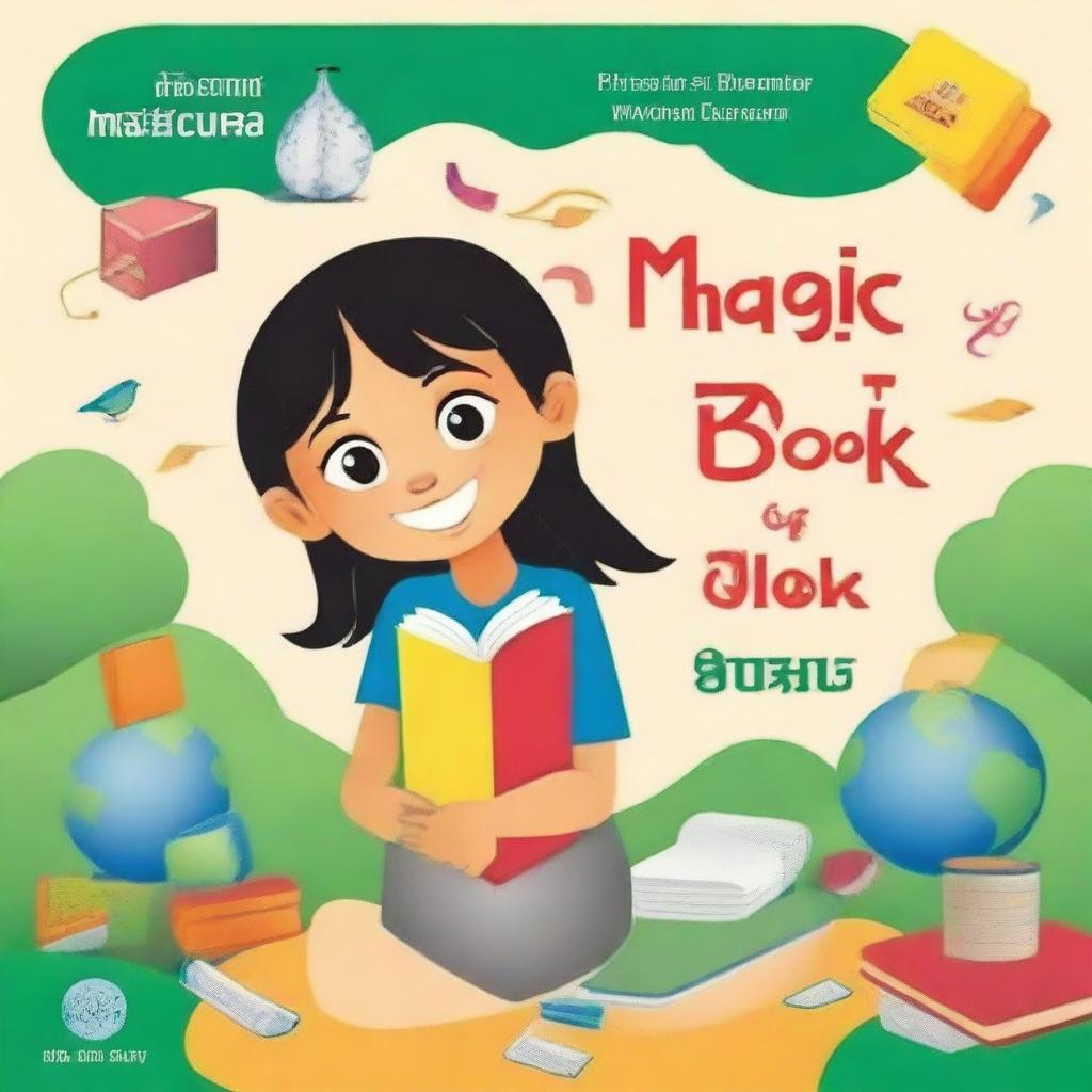 Create a book cover page with the title 'A Magic Book For Class Nine Based on New Curriculum'