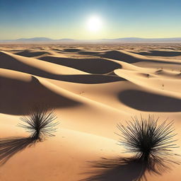 Create an image of a vast desert landscape