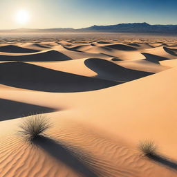 Create an image of a vast desert landscape