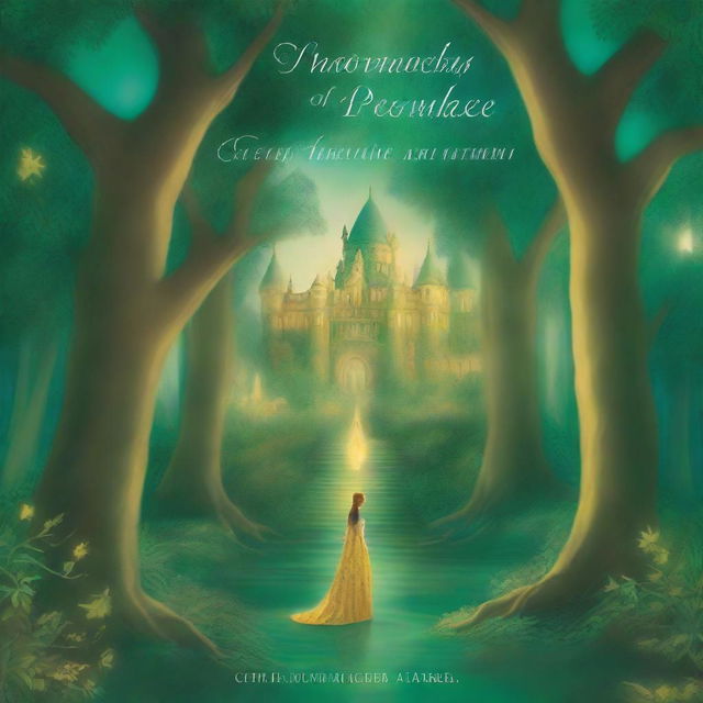 The cover of 'The Chronicles of Persulake' features a majestic and enchanted forest, with towering trees whose leaves shimmer in shades of emerald and gold