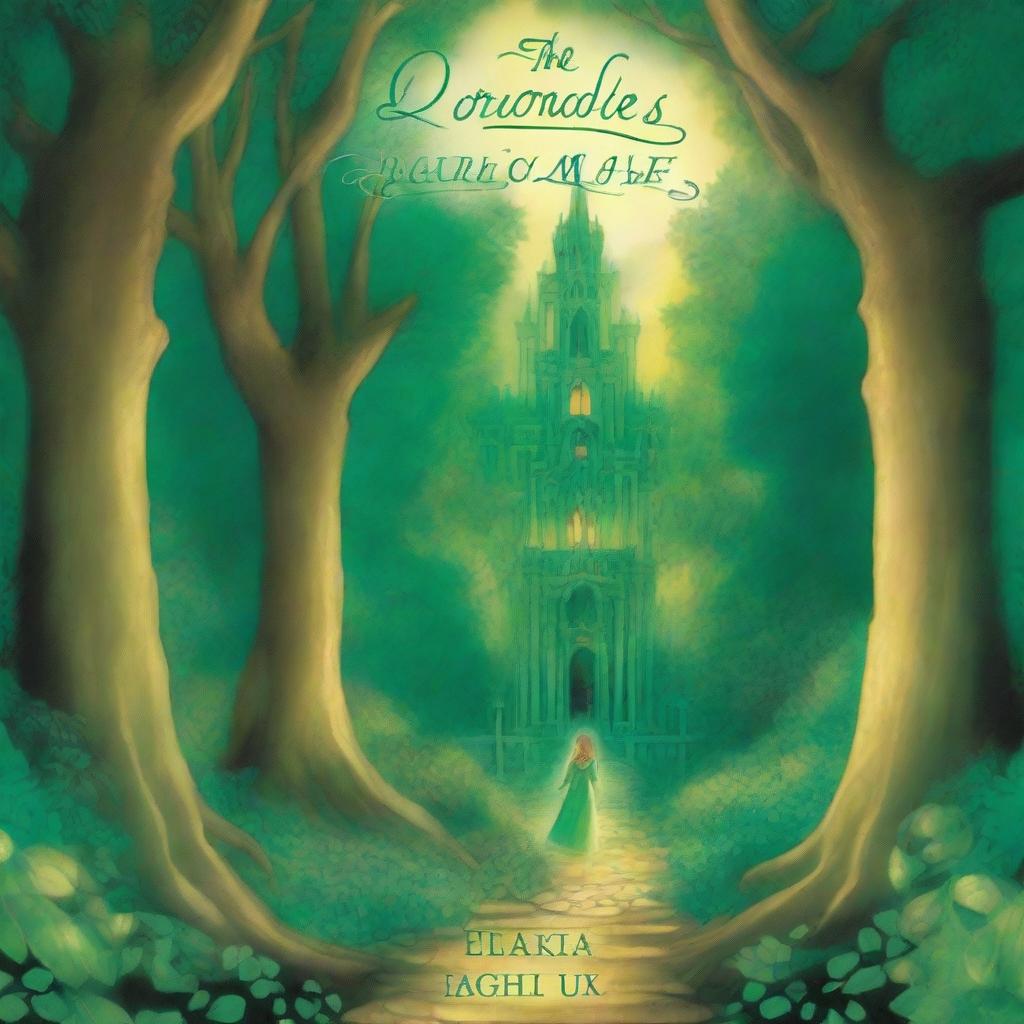 The cover of 'The Chronicles of Persulake: A Tale of Courage, Love, and Destiny' features a majestic and enchanted forest, with towering trees whose leaves shimmer in shades of emerald and gold