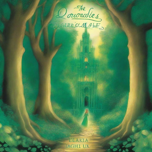 The cover of 'The Chronicles of Persulake: A Tale of Courage, Love, and Destiny' features a majestic and enchanted forest, with towering trees whose leaves shimmer in shades of emerald and gold