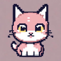 A cute kawaii-style cat rendered in pixel art