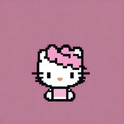 Create a pixel art image of Hello Kitty with short hair