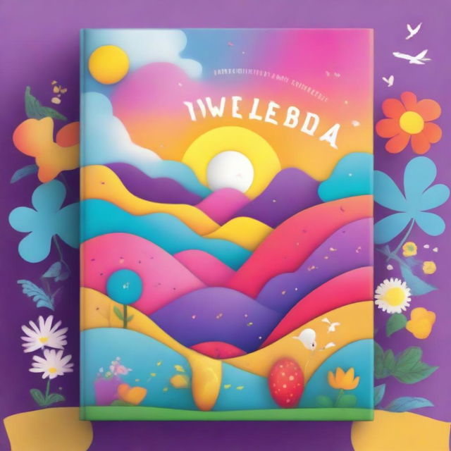 A book cover that illustrates the power of a positive mind, featuring vibrant colors, serene landscapes, and joyful expressions