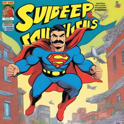 A vibrant and action-packed comic book cover featuring a superhero named Super Pedro