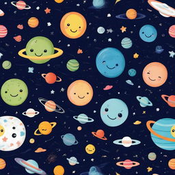 A whimsical and imaginative depiction of space suitable for all ages