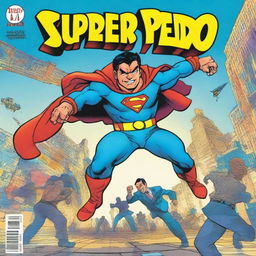 A vibrant and action-packed comic book cover for 'Super Pedro Vol 2'