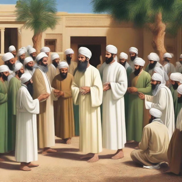 Depict Prophet Muhammad preaching to all the Quraysh tribes