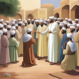 Depict Prophet Muhammad preaching to all the Quraysh tribes