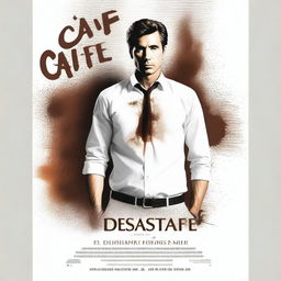 A realistic movie poster for a short film titled "El Desastre del café