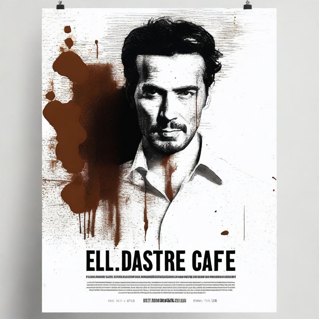 A realistic movie poster for a short film titled "El Desastre del café