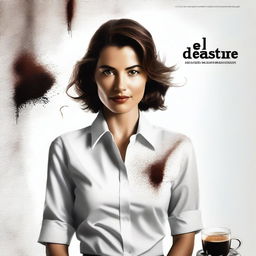 A realistic movie poster for a short film titled "El Desastre del café