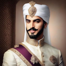 A beautiful and brave portrait of Prince Muhammad bin Tughlaq, showcasing his elegance and courage