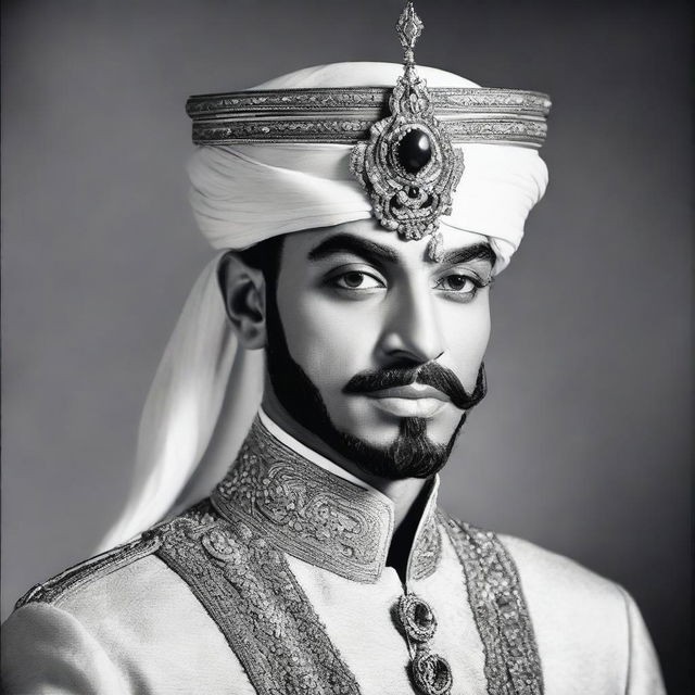 A beautiful and brave portrait of Prince Muhammad bin Tughlaq, showcasing his elegance and courage