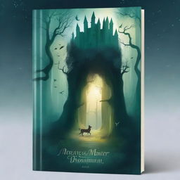 A captivating book cover featuring a mystical forest with a hidden path leading to an ancient castle