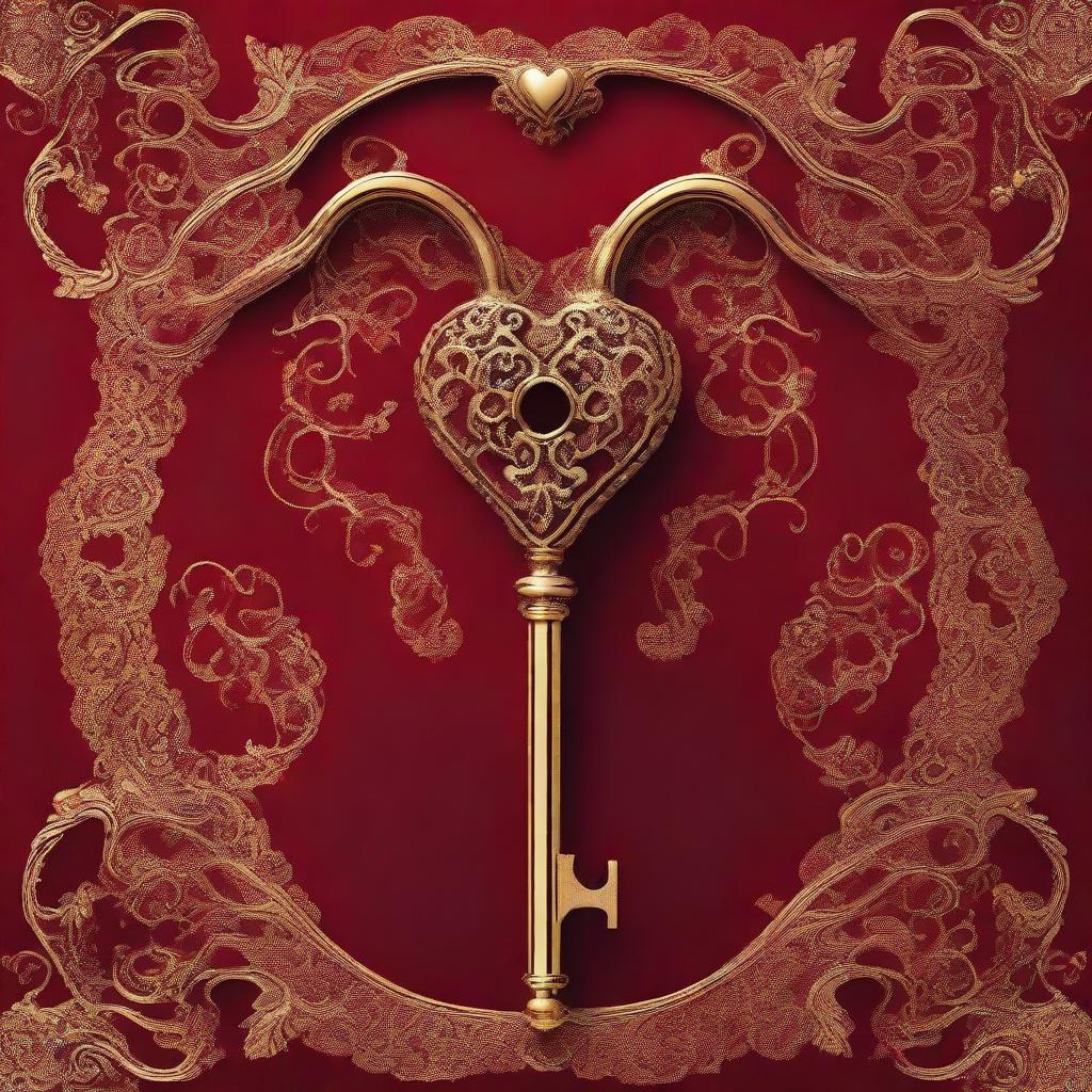 The cover features a stunning velvet red background, evoking a sense of luxury, passion, and mystery