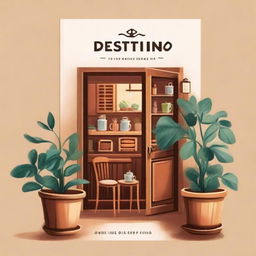 A book cover for a novel titled 'Café do Destino'