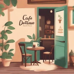 A book cover for a novel titled 'Café do Destino'