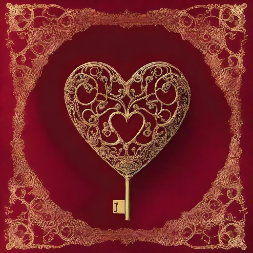 The cover features a stunning velvet red background, evoking a sense of luxury, passion, and mystery