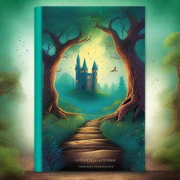 Create a captivating book cover featuring a mysterious forest with a winding path leading to an ancient castle