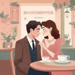 A book cover for a story about a couple who meet in a café