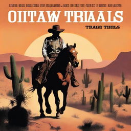 A western book cover with the title 'Outlaw Trails' in clear, bold writing