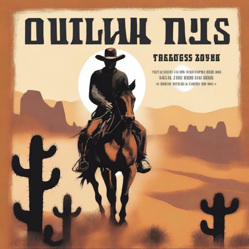 A western book cover with the title 'Outlaw Trails' in clear, bold writing