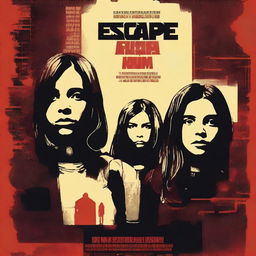 A movie poster for an escape room thriller featuring three girls and one boy