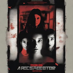 A movie poster for an escape room thriller featuring three girls and one boy