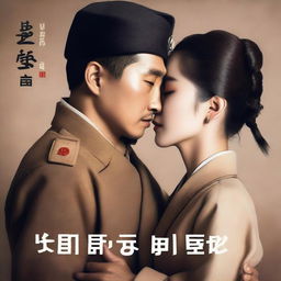 A romantic book cover featuring a passionate Korean military officer and a Korean woman prisoner