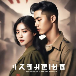 A romantic book cover featuring a young, handsome Korean soldier falling in love with a Korean woman prisoner