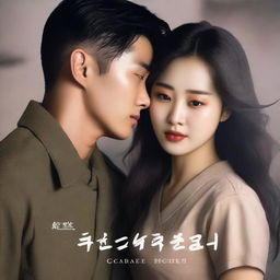 A romantic book cover featuring a young, handsome Korean soldier falling in love with a Korean woman prisoner