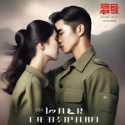 A romantic book cover featuring a young, handsome Korean soldier falling in love with a Korean woman prisoner