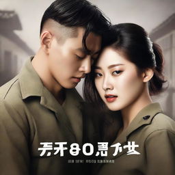 A romantic book cover featuring a young, handsome Korean soldier falling in love with a Korean woman prisoner