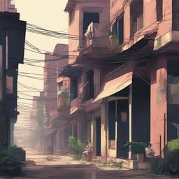 A cozy lo-fi scene set in an apocalyptic post-abandoned Brazilian city