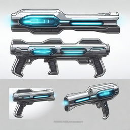 A detailed illustration of a futuristic super plasma gun