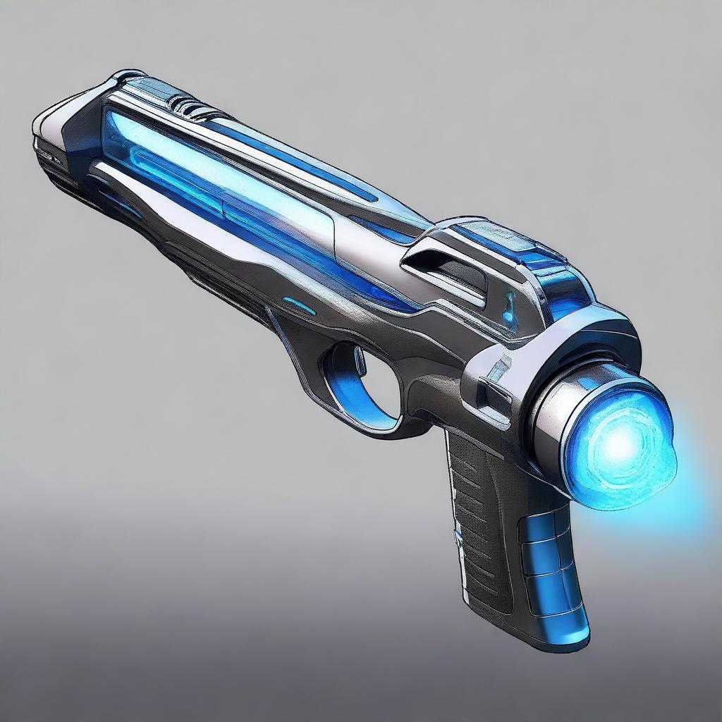 A detailed illustration of a futuristic super plasma gun