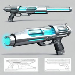 A detailed illustration of a futuristic super plasma gun