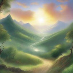 A book cover featuring a breathtaking landscape that symbolizes the divine opening of God