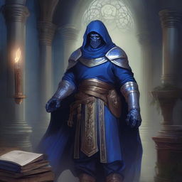 A detailed Dungeons & Dragons character illustration of a porcelain warforged