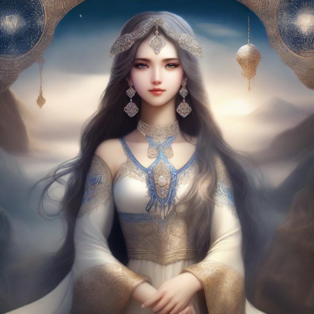 A female Kalashtar character with a serene and otherworldly presence