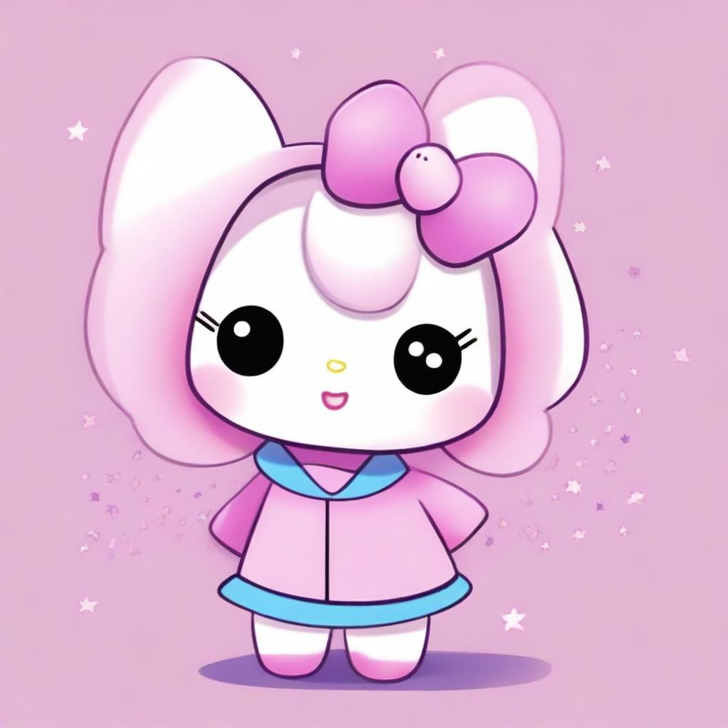 A cute Sanrio animal character that is creative, artistic, and expressive with big, shiny eyes