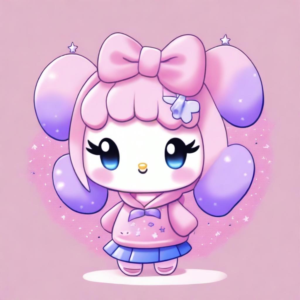 A cute Sanrio animal character that is creative, artistic, and expressive with big, shiny eyes