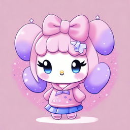 A cute Sanrio animal character that is creative, artistic, and expressive with big, shiny eyes