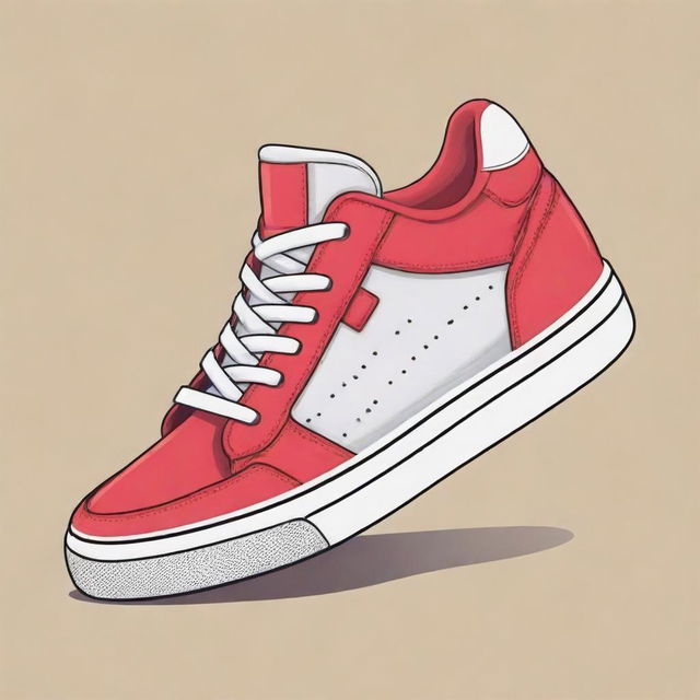 An innovative and catchy design illustration of a stylish sneaker, perfect for a t-shirt print.