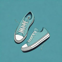 An innovative and catchy design illustration of a stylish sneaker, perfect for a t-shirt print.